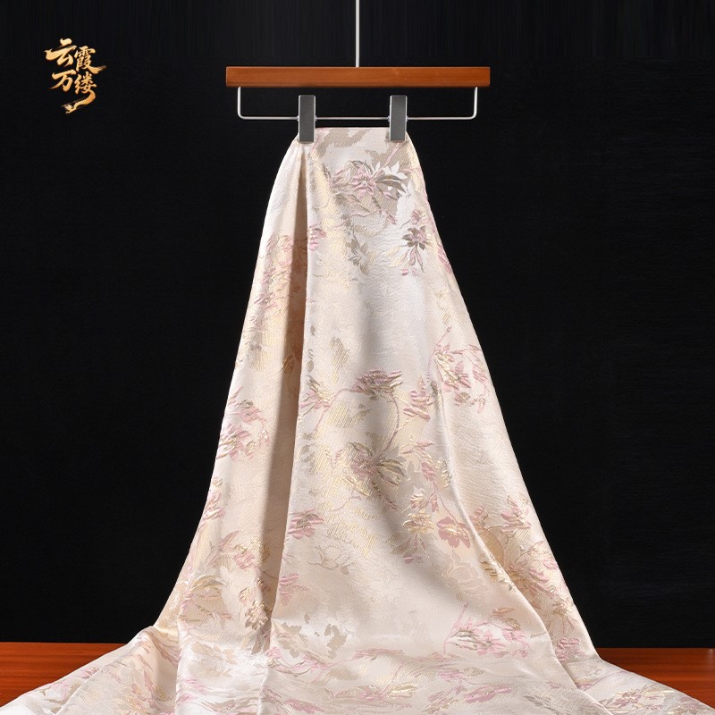 Home Textiles Design - Chinesischer Stil, roségoldener Jacquard-Stoff mit großem