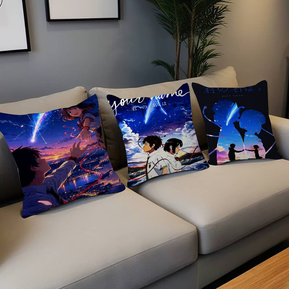 Your Home Textiles - Klassisches Anime-Kissen „Your Name“, Anime-Kissen, Sofa-Bett-Kopfkissenbezug,