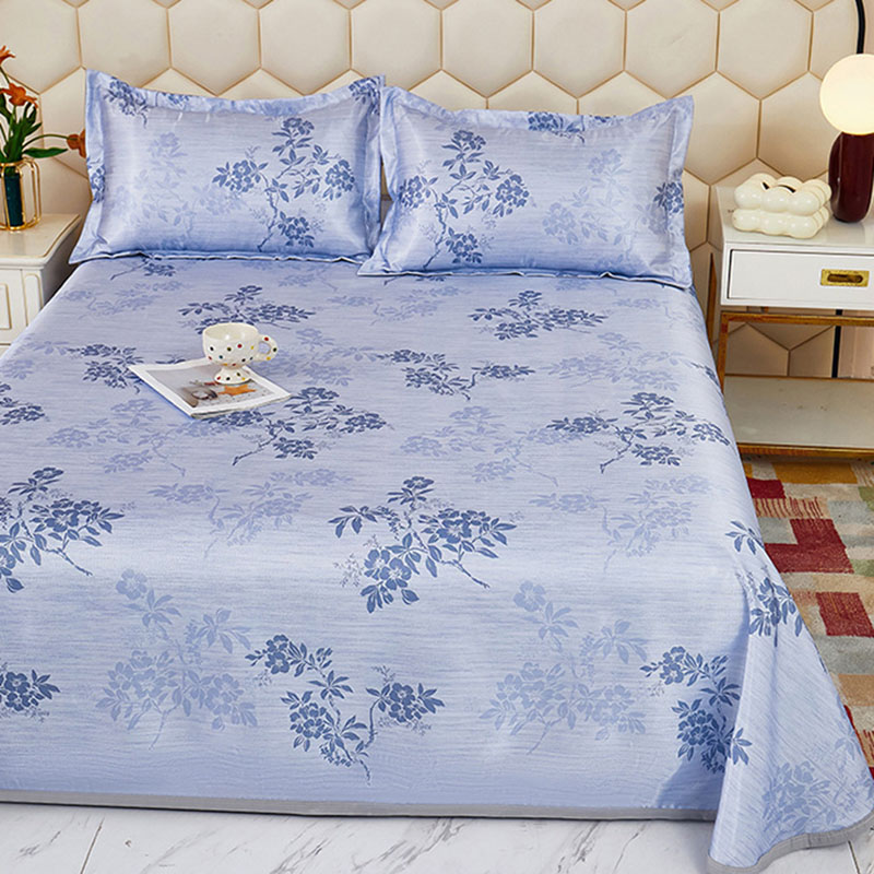Quality Home Textiles - Sommer-Eis-Satin-Kühlmatte mit Druckmuster, faltbares Klima-Schlafmatte-Set mit