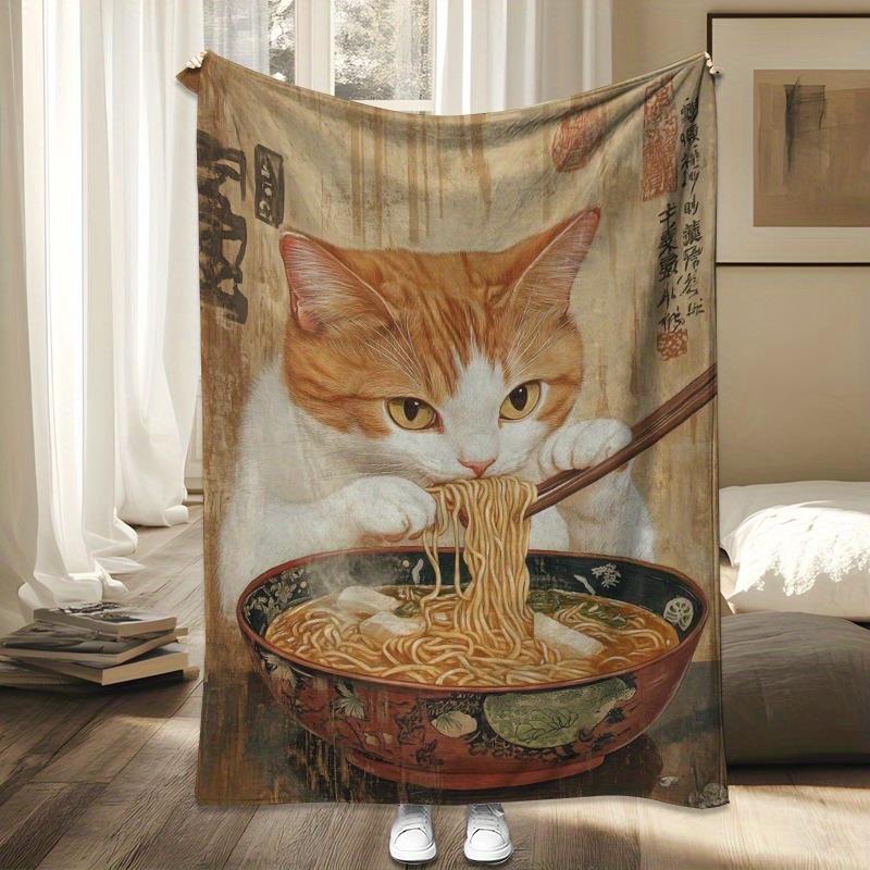Home Textiles Images - Anime-Bild einer gelben Katze. Flanell-Decke mit