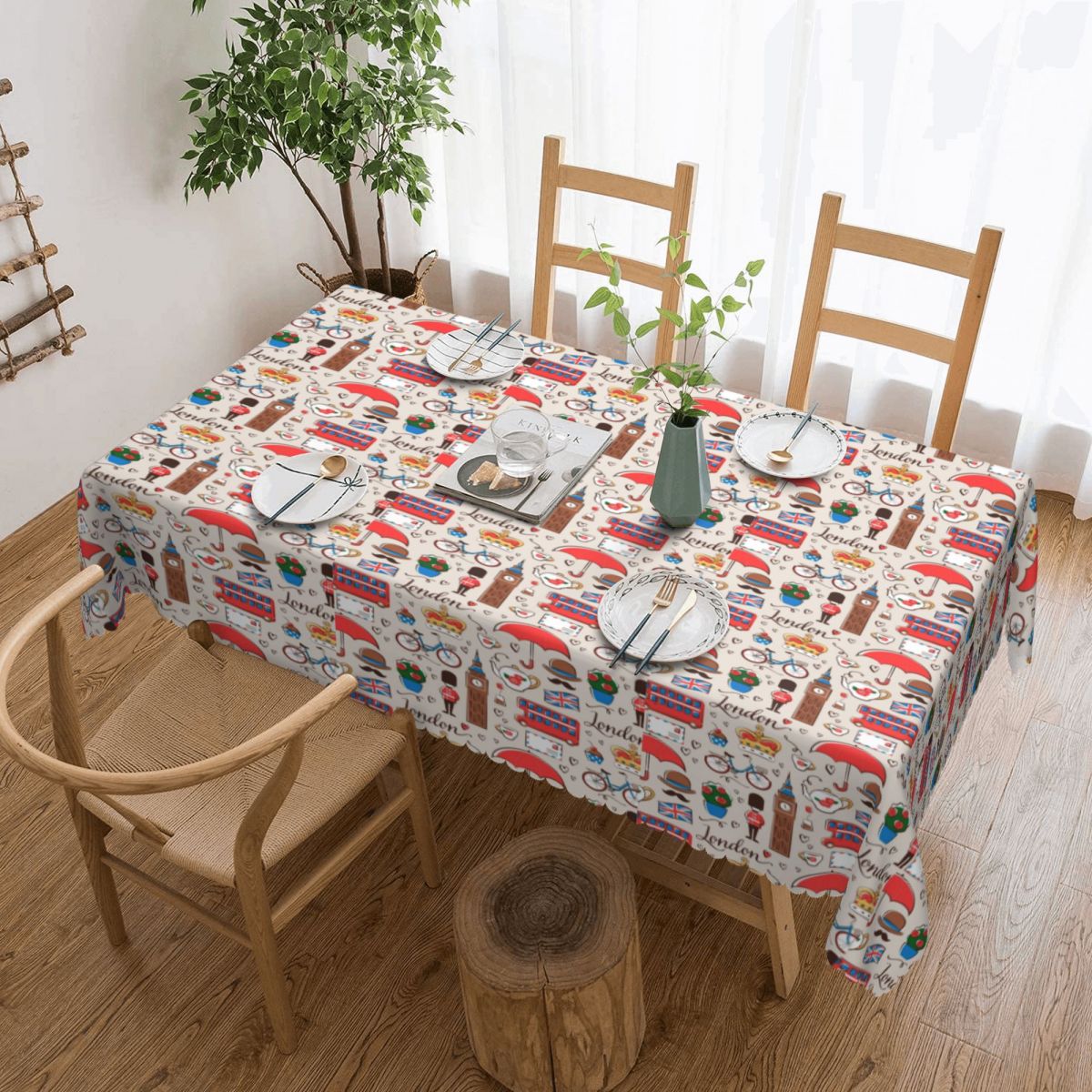 Home Textiles Uk - London Muster rechteckige Tischdecke wasserdichte Tischdecke