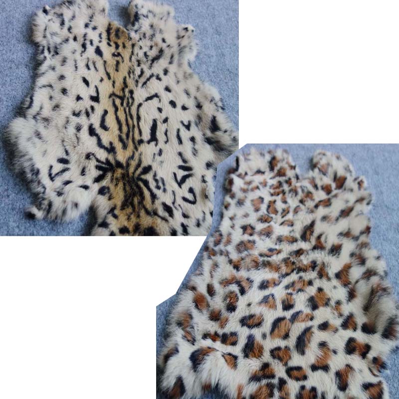 Home Textiles Sale - 1pc Natur Echt Kaninchen Fell Leopard
