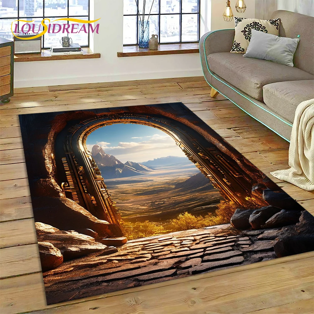 Home Textiles Sale - Illusion God's Temple Tür Tor Teppich