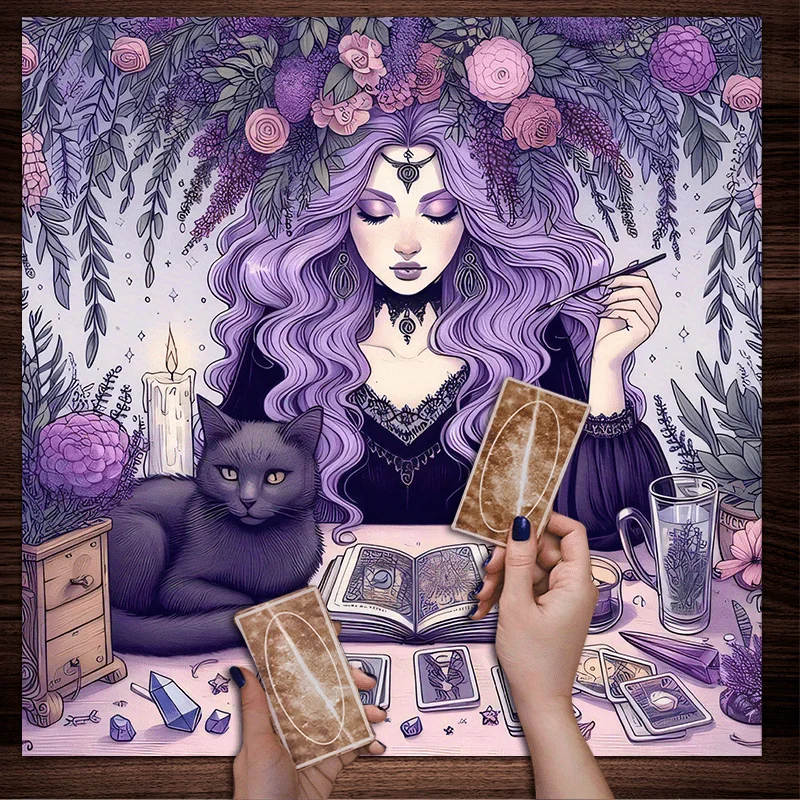 Home Textiles Today News - Glyzinien Hexe Tischdecke Tarot Wahrsagerei Schwarze