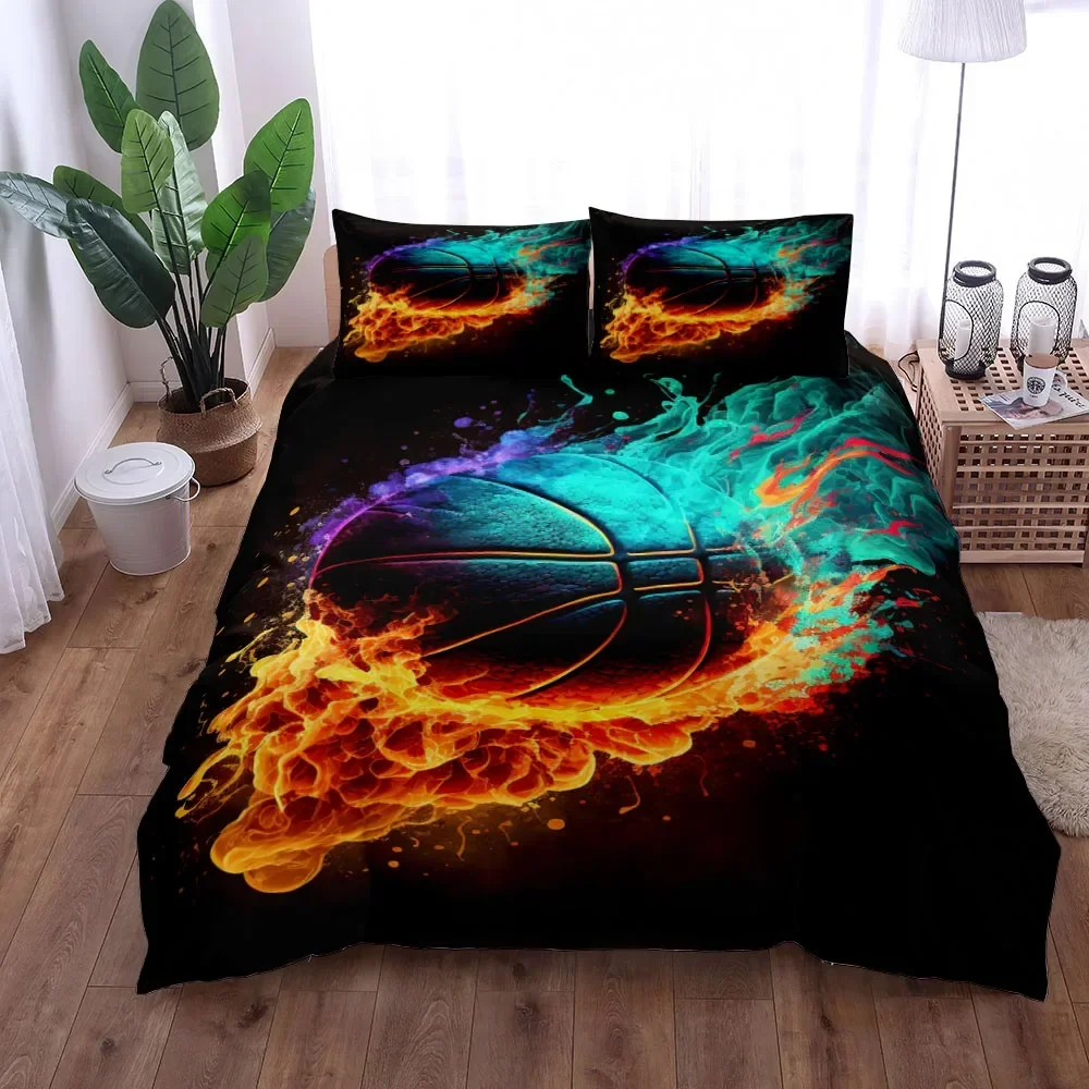 Home Textiles Uk - Fantastisches Basketball-Bettbezug-Set mit 3D-Druck, UK, Einzelbett,