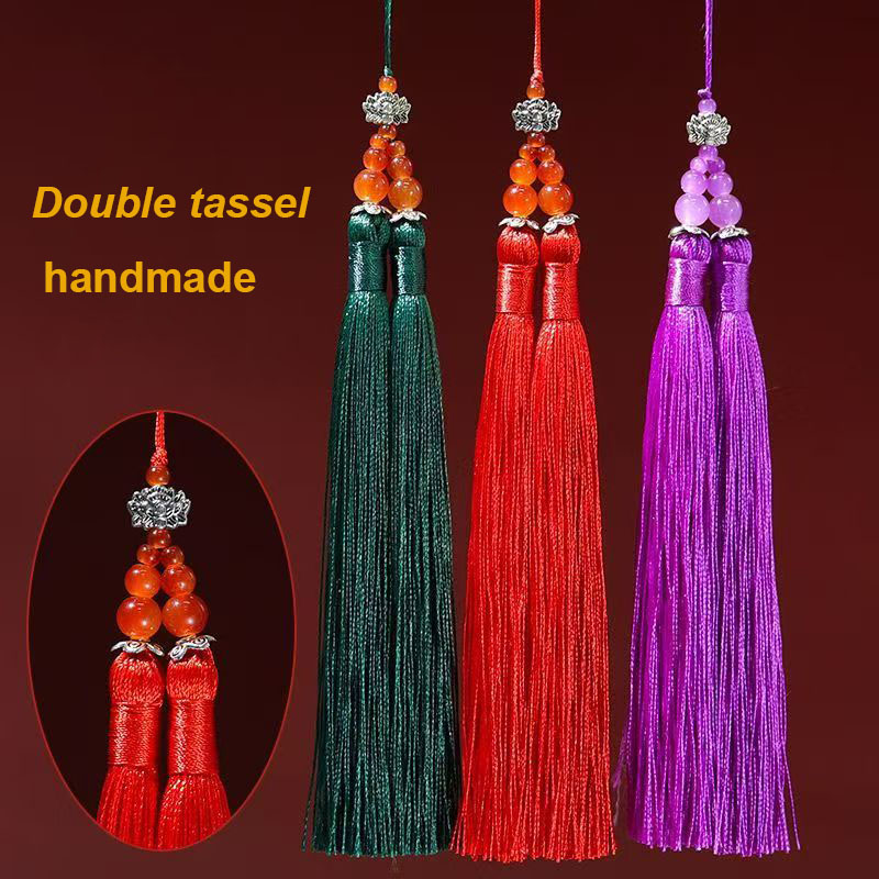 Home Textiles Suppliers - 1/2 Stück 15cm Doppelquasten-Bürstenanhänger Zubehör für