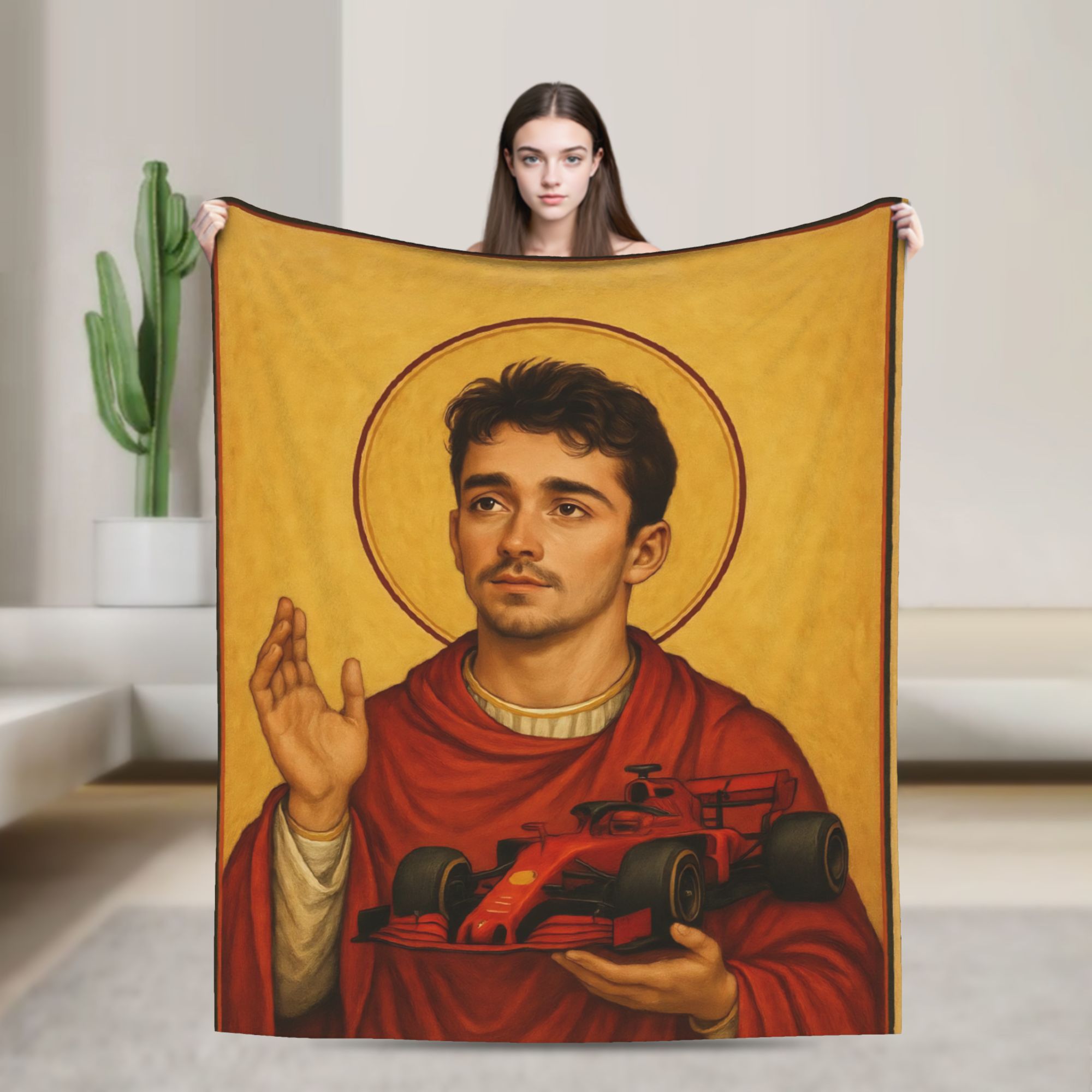 Home Textiles Images - Lustiges Bild einer Decke mit Jesus-Flanell-Aufdruck,