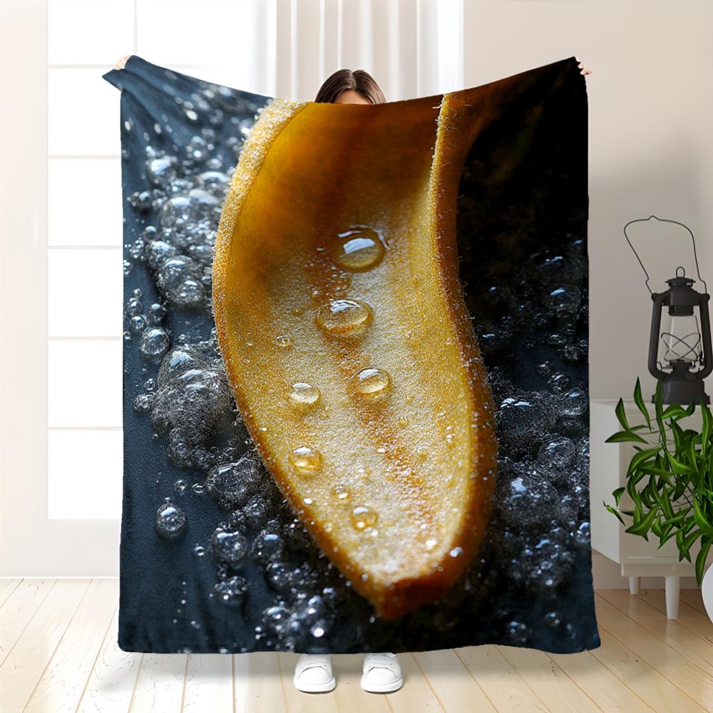 Home Textiles Images - Natürliches Makrobild von Bananen. Flanell-bedruckte Decke,