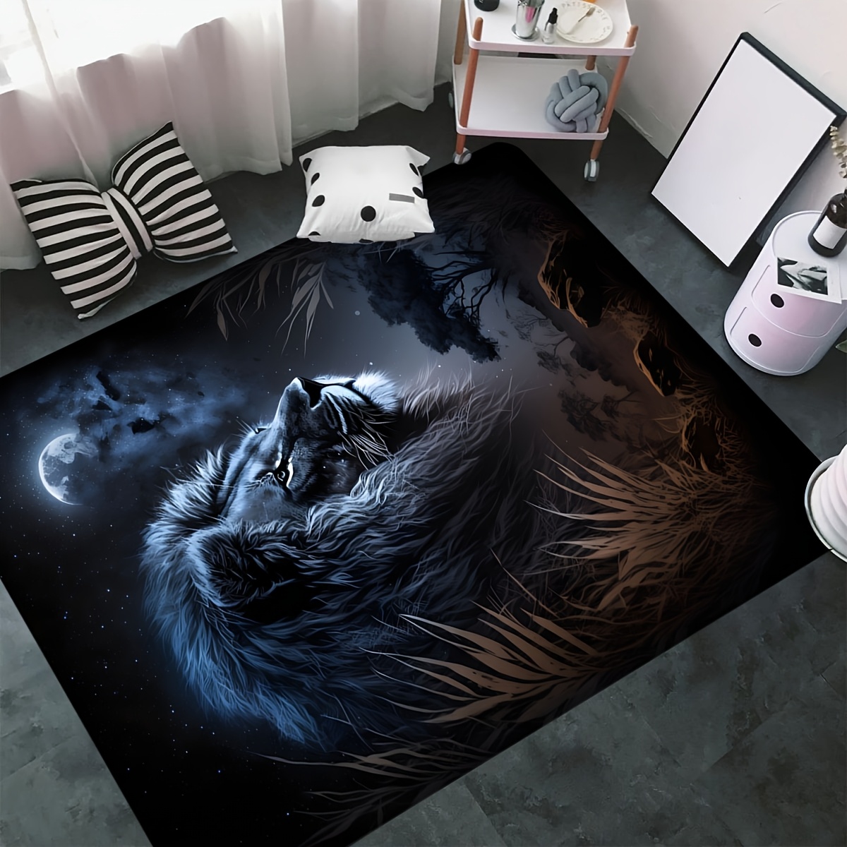 Sternennacht-Löwen-Bodenmatte  – Home Textiles Design Bewertung und Preis