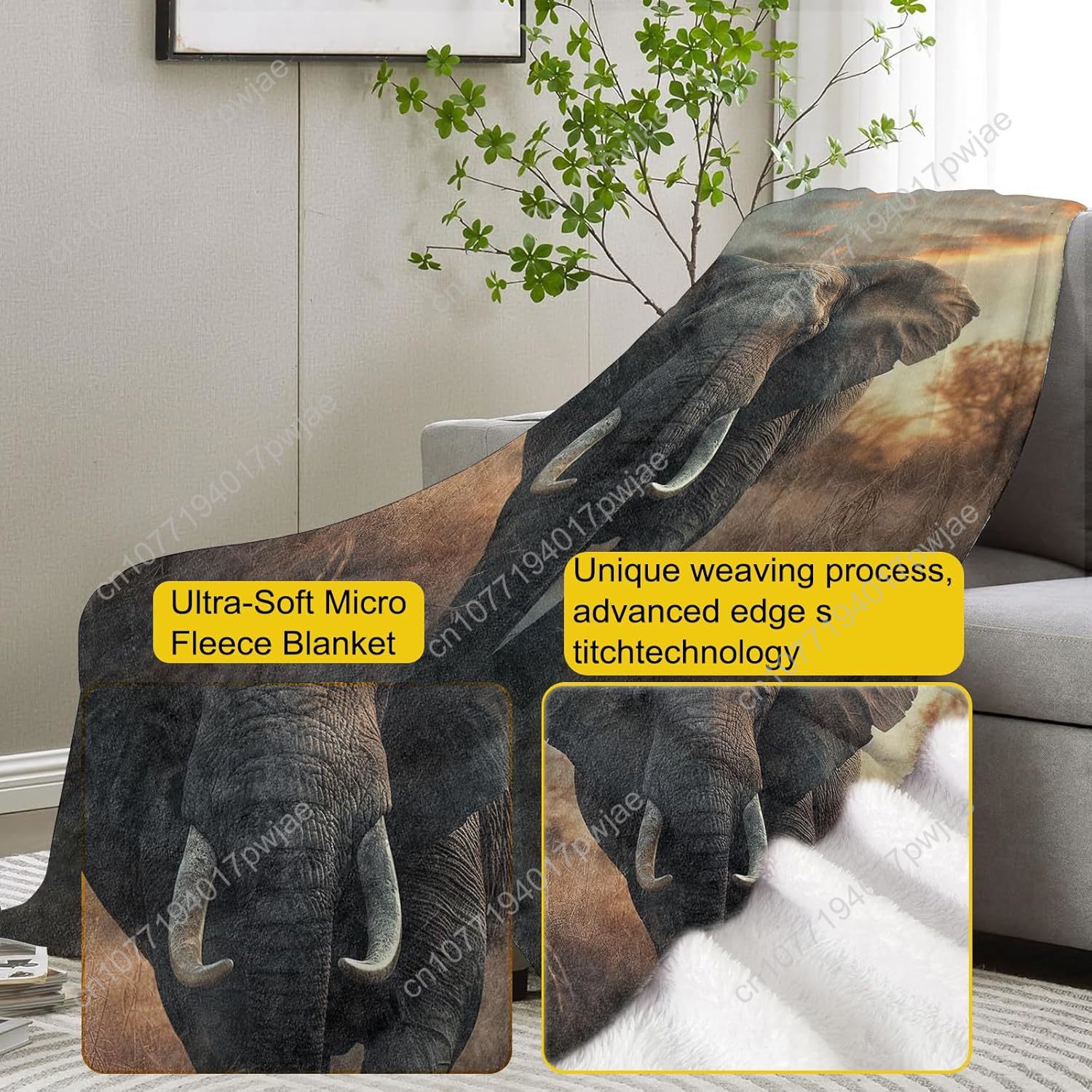 Elefanten-Fleecedecke, realist – Quality Home Textiles Bewertung und Preis
