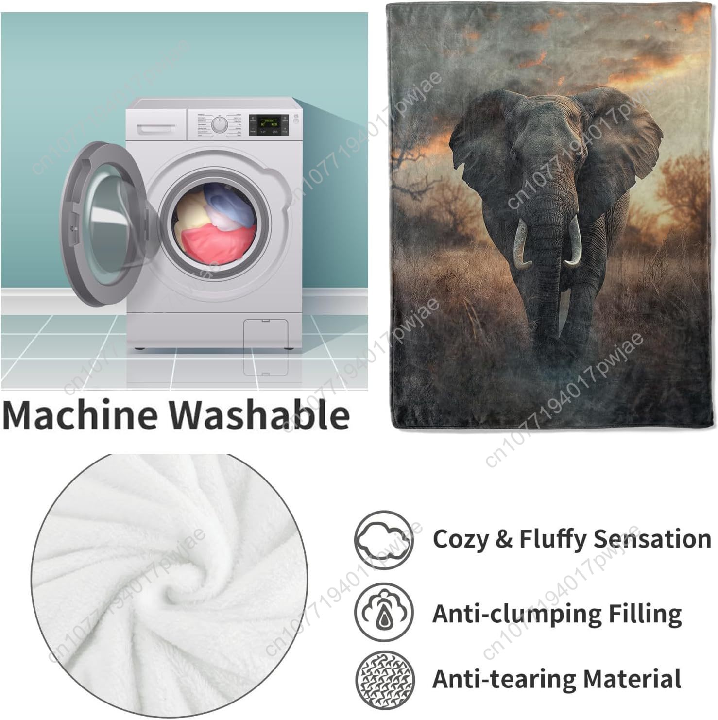 Elefanten-Fleecedecke, realist – Quality Home Textiles Bewertung und Preis