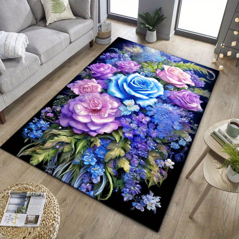 Blumenteppich mit blauen und v – Your Home Textiles Bewertung und Preis