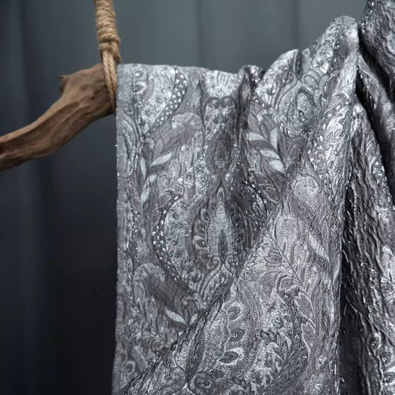 Graue Glänzende Jacquard-Vorhä – Home Textiles Design Bewertung und Preis