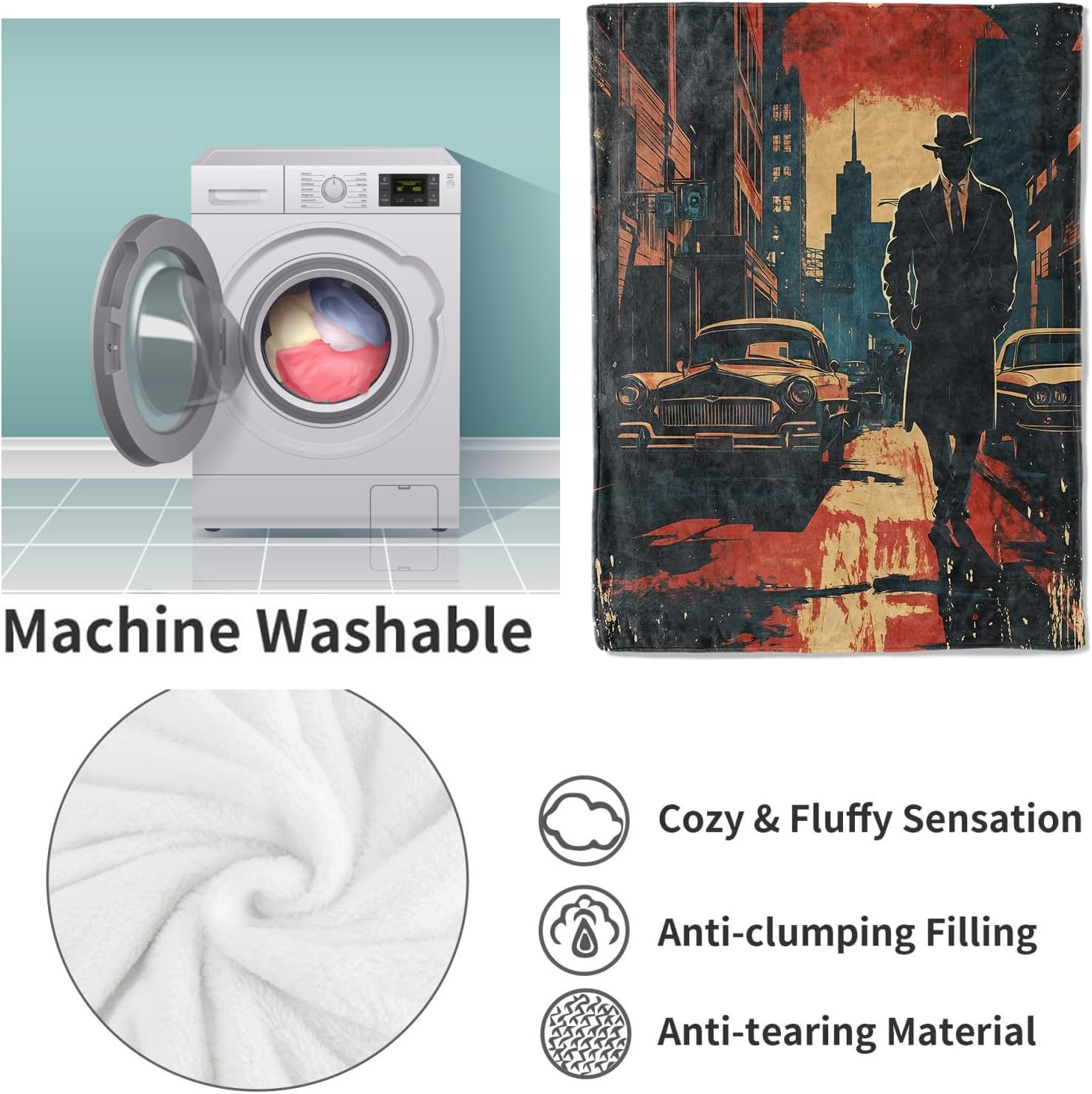 Noir Detective-Decke, Geschenk – Quality Home Textiles Bewertung und Preis