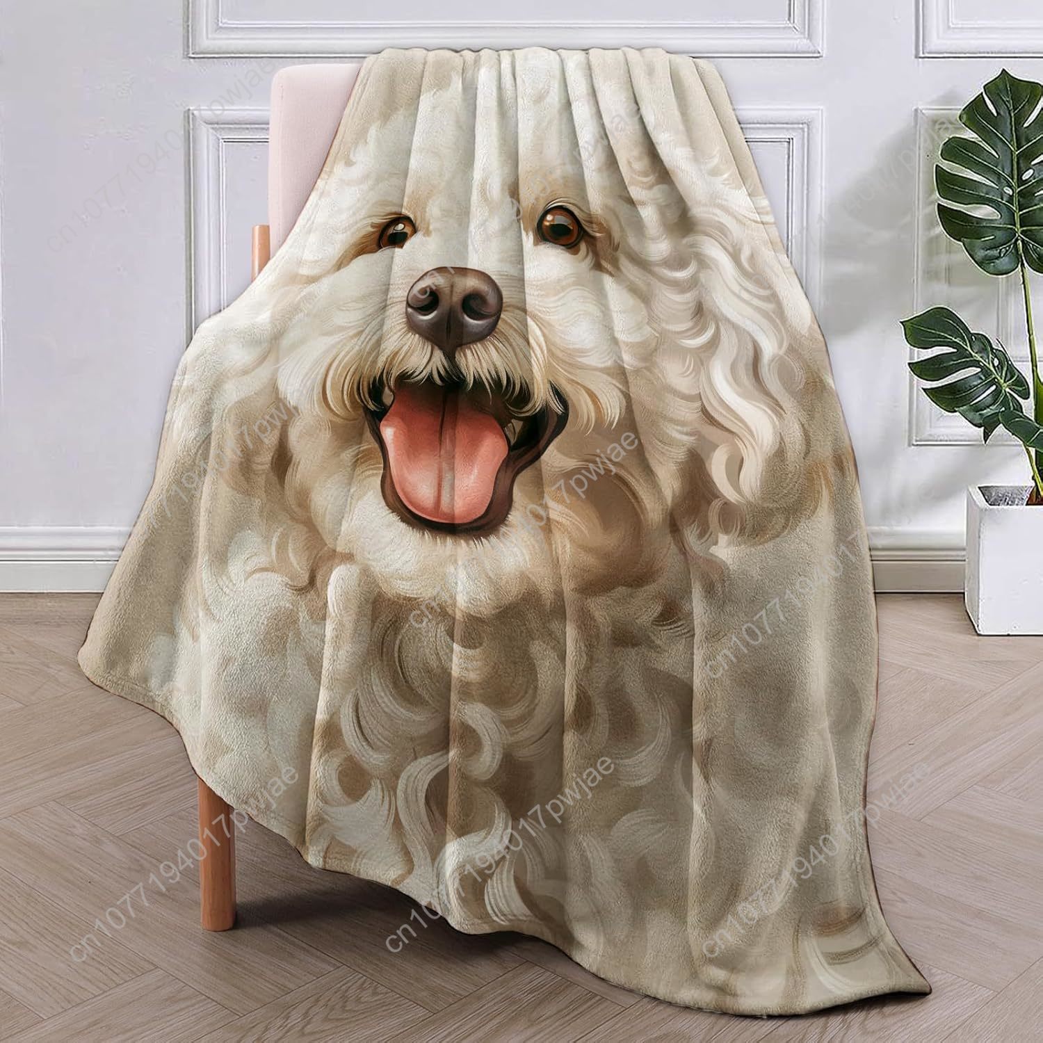 Fröhliche Pudel-Porträt-Decke, – Home Textiles Design Bewertung und Preis